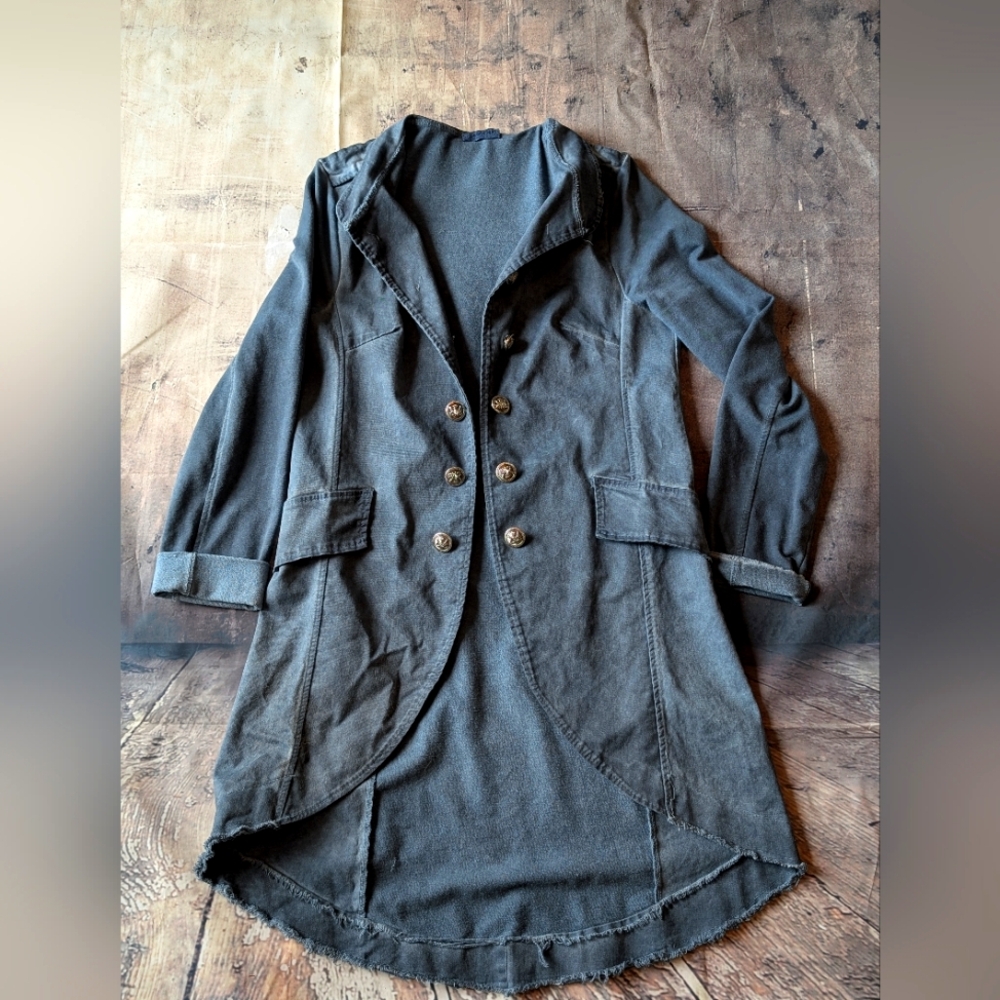 Women's Gray Double-Breasted Coat